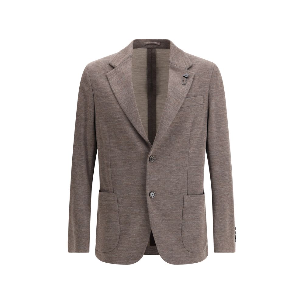 Lardini brauner Fleece-Wollblazer