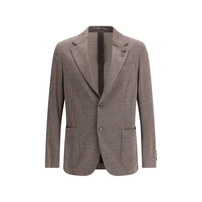Lardini brauner Fleece-Wollblazer