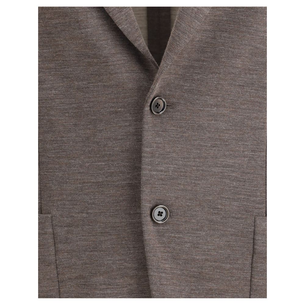 Lardini brauner Fleece-Wollblazer