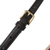 Dolce & Gabbana Black Leather Long Skinny Gold Metal Buckle Belt