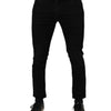 Dolce & Gabbana Black Cotton Stretch Skinny Men Denim Jeans