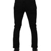 Dolce & Gabbana Black Cotton Stretch Skinny Men Denim Jeans