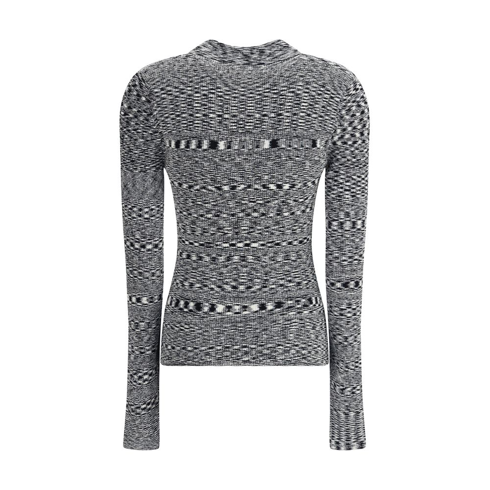 Ganni Polohemd aus schwarzer Viskose