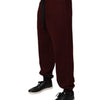 Dolce &amp; Gabbana Herren-Jogginghose aus bordeauxroter Baumwolle