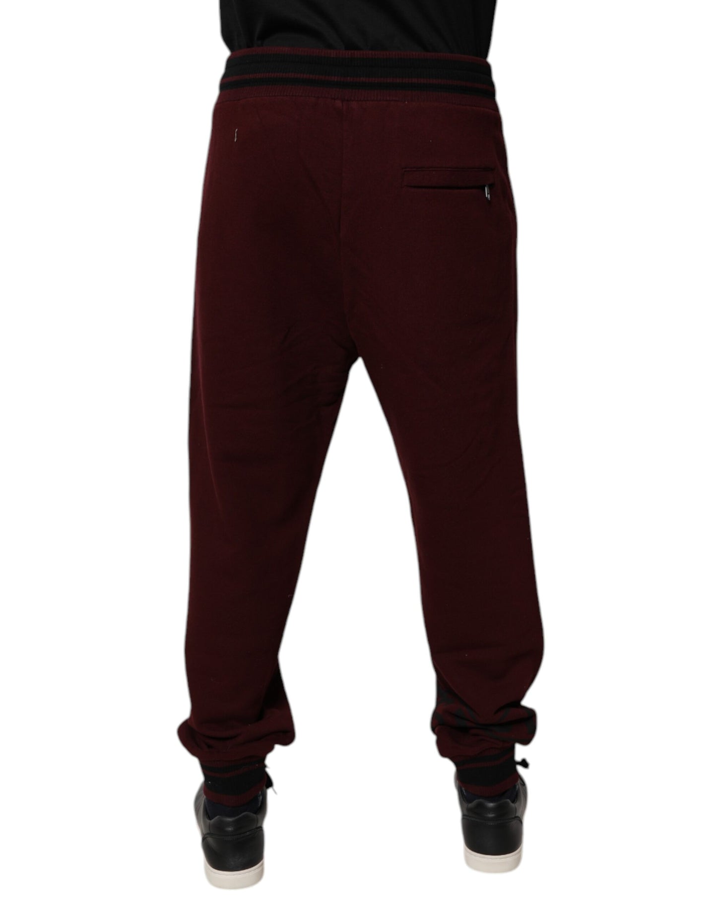 Dolce &amp; Gabbana Herren-Jogginghose aus bordeauxroter Baumwolle