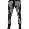 Dolce &amp; Gabbana Schwarze Baumwoll-Jogginghose mit Bandana-Muster