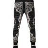 Dolce &amp; Gabbana Schwarze Baumwoll-Jogginghose mit Bandana-Muster