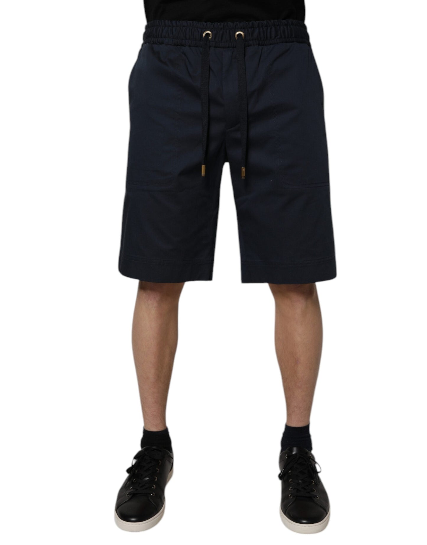 Dolce & Gabbana Navy Blue Cotton Stretch Men Bermuda Shorts