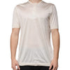 Dolce &amp; Gabbana Off-White Seiden-Henley-T-Shirt mit kurzen Ärmeln