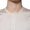 Dolce &amp; Gabbana Off-White Seiden-Henley-T-Shirt mit kurzen Ärmeln