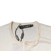 Dolce &amp; Gabbana Off-White Seiden-Henley-T-Shirt mit kurzen Ärmeln