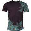Dolce &amp; Gabbana Violettes Pfauenfeder-Herren-T-Shirt mit Rundhalsausschnitt