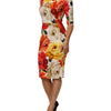 Dolce &amp; Gabbana Etuikleid aus Viskose mit mehrfarbigem Blumenmuster