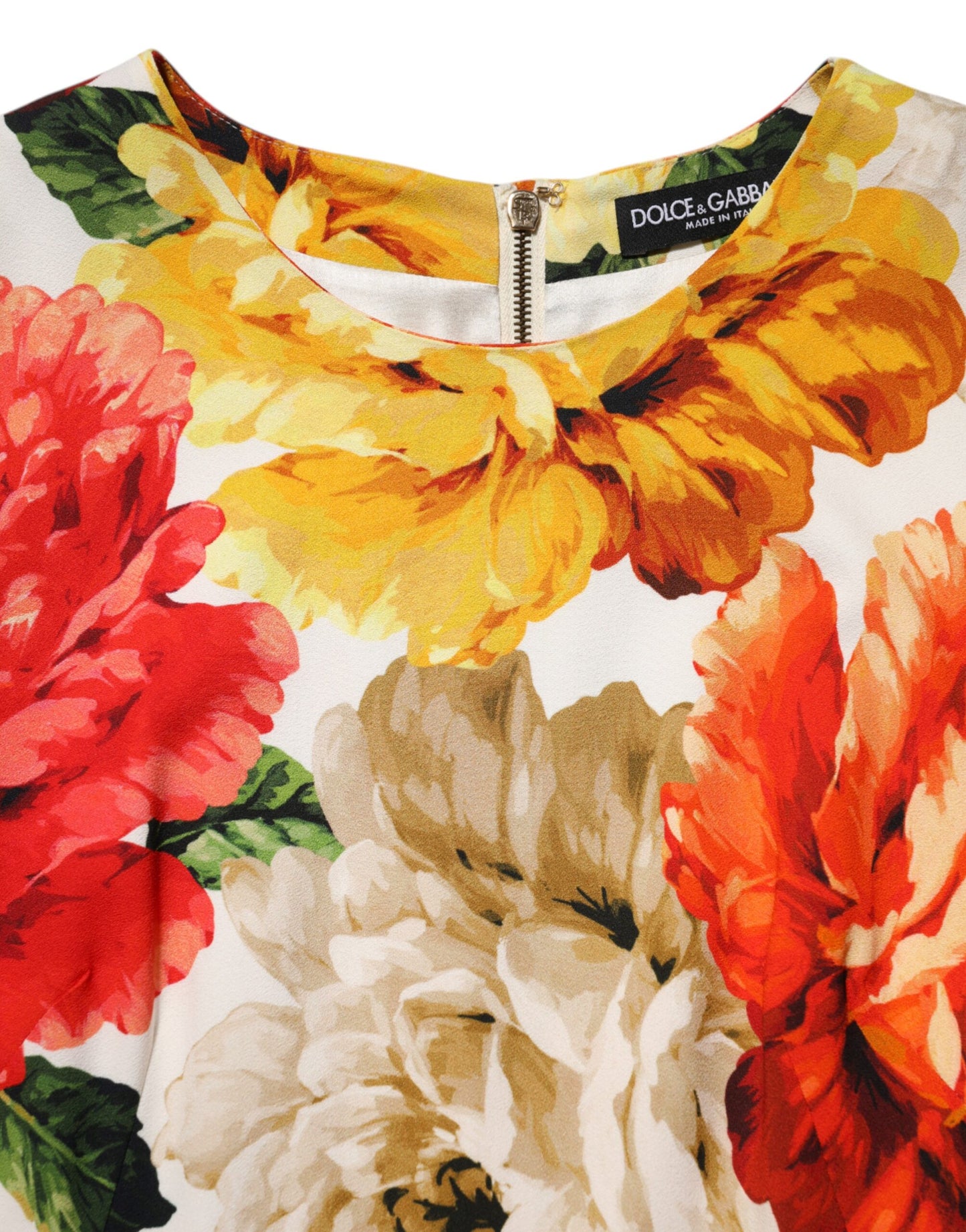 Dolce &amp; Gabbana Etuikleid aus Viskose mit mehrfarbigem Blumenmuster