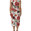 Dolce & Gabbana Multicolor Floral Print Viscose Sheath Dress