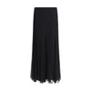 Chloé Black Silk Long Skirt