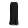 Chloé Black Silk Long Skirt