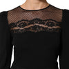 Dolce & Gabbana Black Floral Lace Trim Sheath A-line Dress