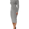 Dolce & Gabbana Gray Nylon Bodycon Sheath Long Sleeves Dress