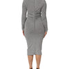 Dolce & Gabbana Gray Nylon Bodycon Sheath Long Sleeves Dress