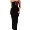 Dolce & Gabbana Black Flower Applqies Bodycon Sheath Dress