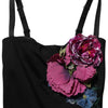 Dolce & Gabbana Black Flower Applqies Bodycon Sheath Dress