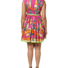 Dolce & Gabbana Pink Fruit Print A-line Mini Sleeveless Dress