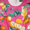 Dolce & Gabbana Pink Fruit Print A-line Mini Sleeveless Dress
