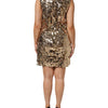 Dolce & Gabbana Gold Sequined Nylon A-line Sheath Mini Dress