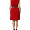 Dolce & Gabbana Red Leopard Viscose Sheath A-line Dress