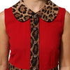 Dolce & Gabbana Red Leopard Viscose Sheath A-line Dress
