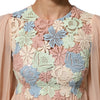 Dolce & Gabbana Pink Floral Embroidery Pleated A-line Dress