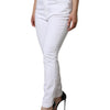 Dolce & Gabbana White AUDREY Cotton Logo Skinny Denim Jeans