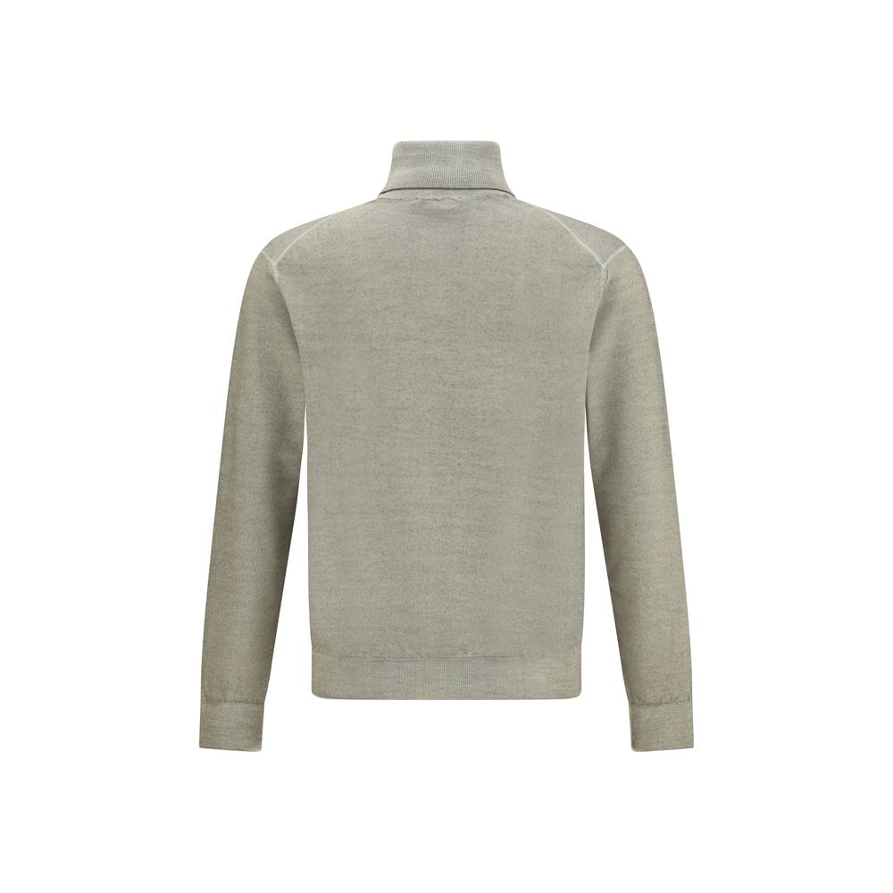 Cruciani grüner Wollrollkragenpullover