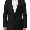 Dolce & Gabbana Black Stripes MARTINI 1 Button Suit Blazer