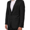 Dolce & Gabbana Black Stripes MARTINI 1 Button Suit Blazer
