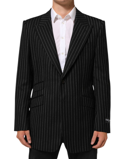 Dolce & Gabbana Black Stripes 2 Buttons Suit Jacket Blazer