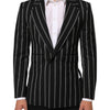 Dolce & Gabbana Black Stripes SICILIA 1 Button Suit Blazer