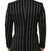 Dolce & Gabbana Black Stripes SICILIA 1 Button Suit Blazer
