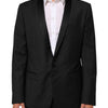 Dolce & Gabbana Black Wool GOLD 1 Button Suit Coat Blazer
