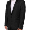 Dolce & Gabbana Black Wool GOLD 1 Button Suit Coat Blazer