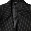 Dolce & Gabbana Black Stripes SICILIA 1 Button Suit Blazer
