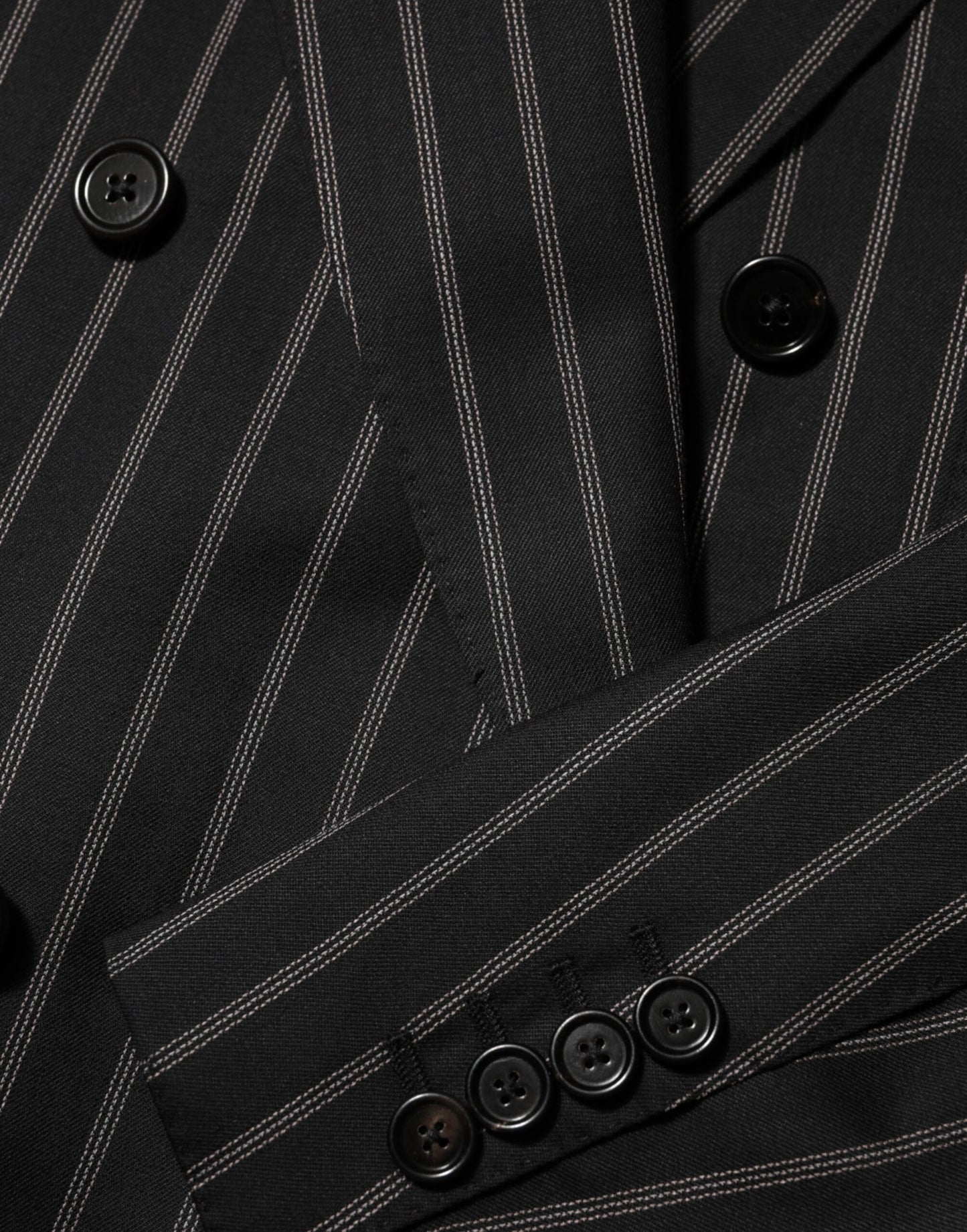 Dolce & Gabbana Black Stripes SICILIA 1 Button Suit Blazer