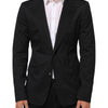 Dolce & Gabbana Black Cotton 2 Buttons Suit Jacket Blazer