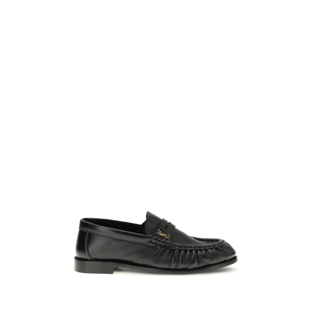 Saint Laurent Black Lamb Ovis Aries Aries Slip-On Loafers