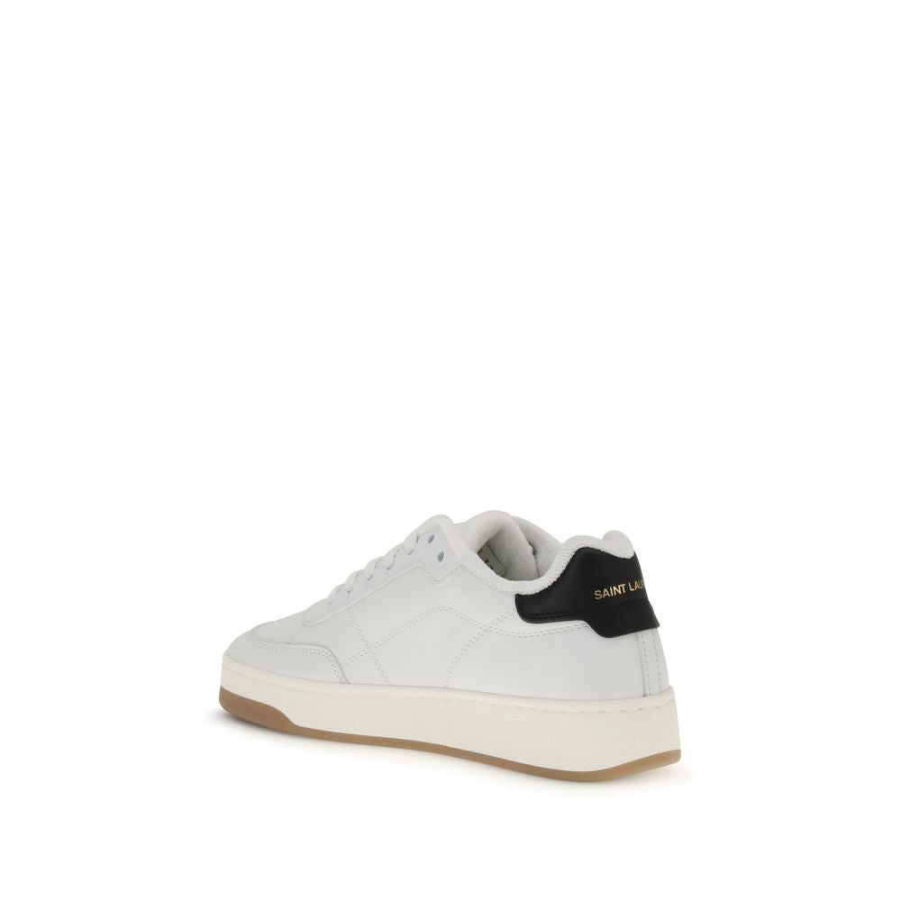 Saint Laurent Bos Taurus Low Top Sneakers aus weißem Kalbsleder