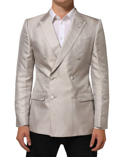 Dolce & Gabbana Beige MARTINI Double-Breasted Suit Blazer