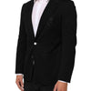 Dolce & Gabbana Black Viscose 2 Buttons Suit Jacket Blazer
