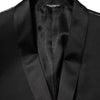 Dolce & Gabbana Black Wool GOLD 1 Button Men Suit Blazer