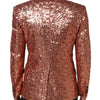 Dolce & Gabbana Pink Sequin SICILIA 1 Button Men Suit Blazer